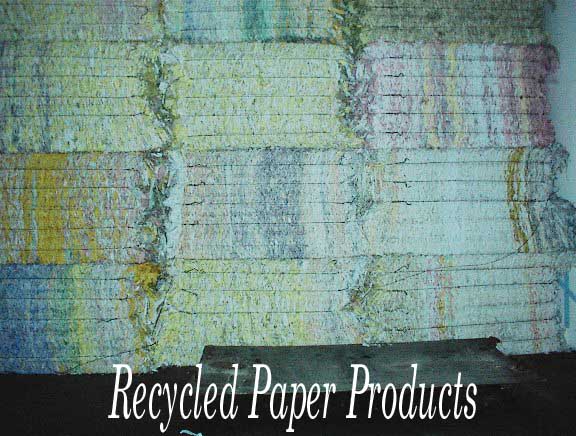 Recycled paper products in storage